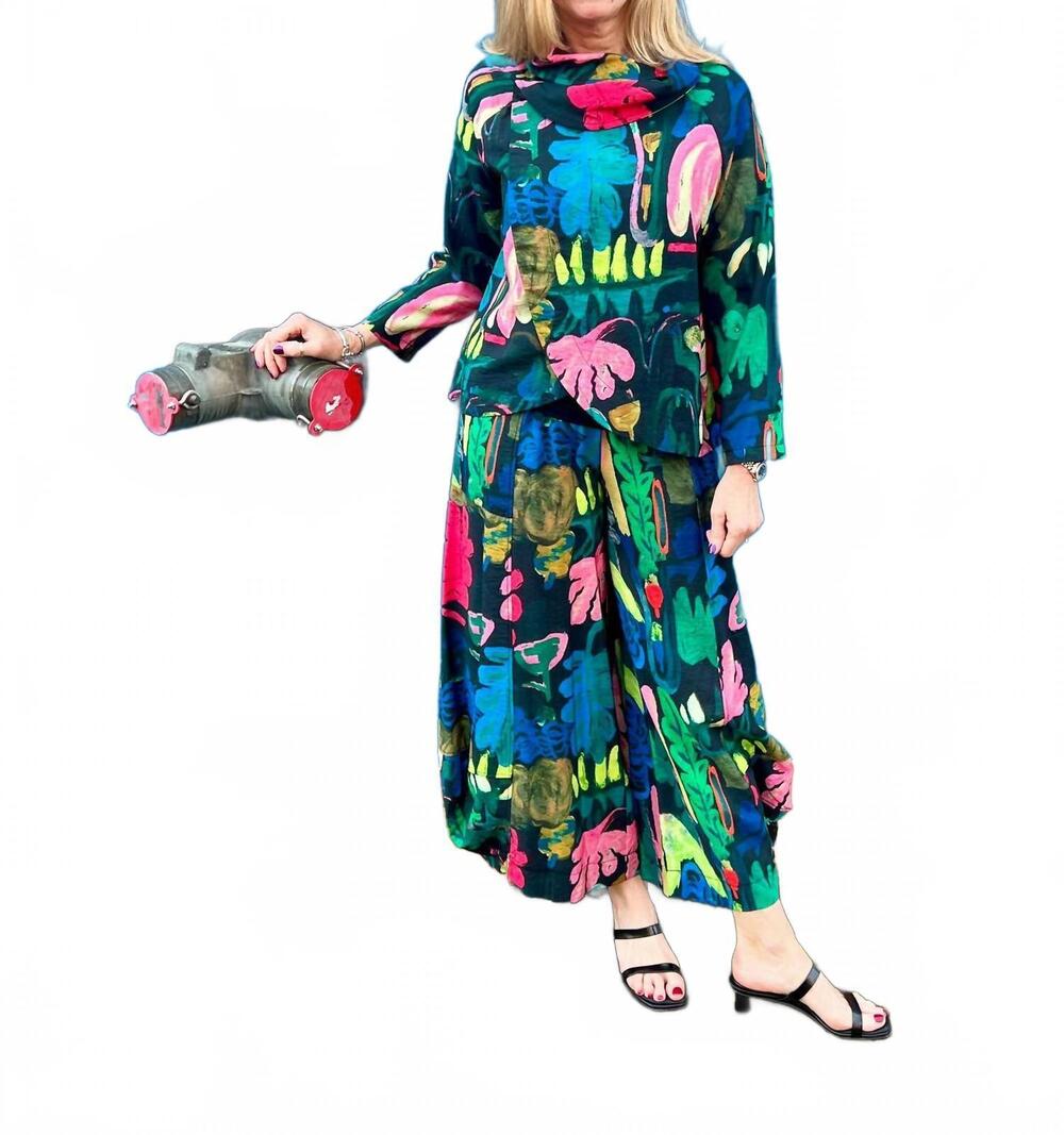 NEW SHANA APPAREL printed lantern pants in black